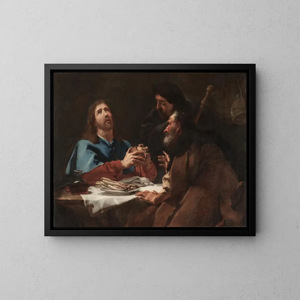 Das Abendmahl in Emmaus - Giovanni Battista Piazzetta — gerahmtes Bild an der Wand
