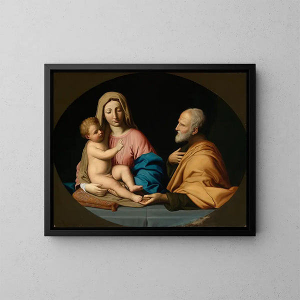 La Sainte Famille - Giovanni Battista Salvi da Sassoferrato — gerahmtes Bild an der Wand