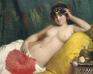 Giovanni Costa - An Odalisque With A Red Fan.webp