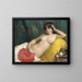 Una odalisca con un ventaglio rosso - Giovanni Costa — quadro incorniciato alla parete