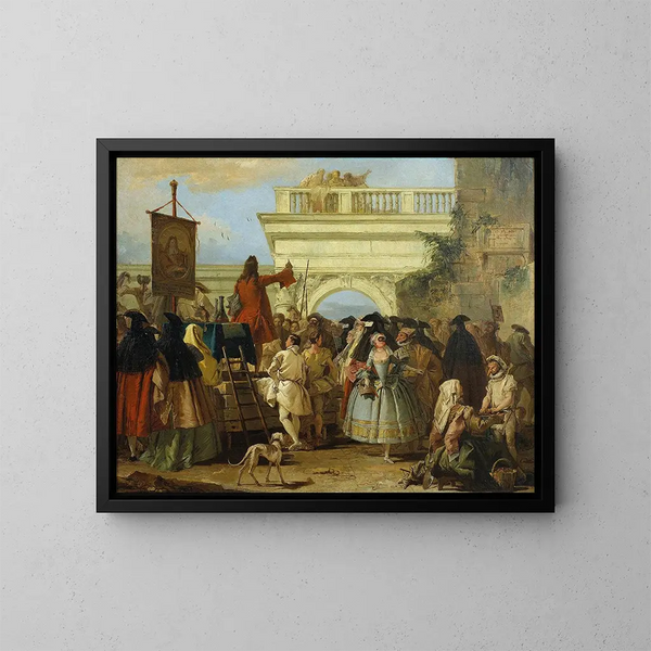 Der Scharlatan - Giovanni Domenico Tiepolo — gerahmtes Bild an der Wand