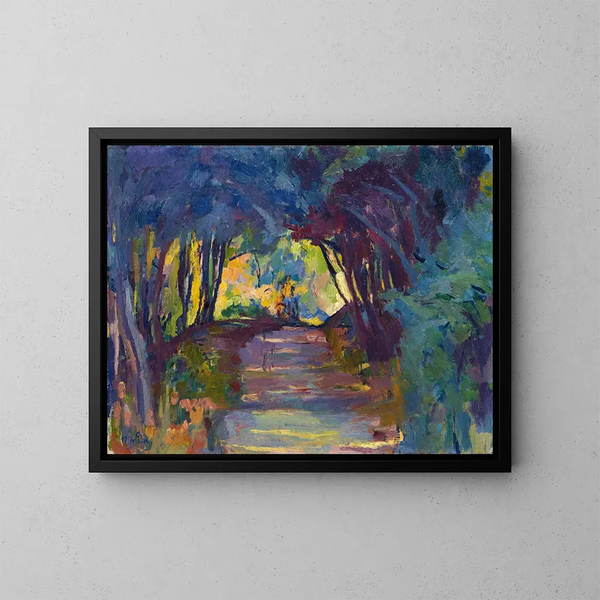 Sentier forestier - Giovanni Giacometti — quadro incorniciato alla parete