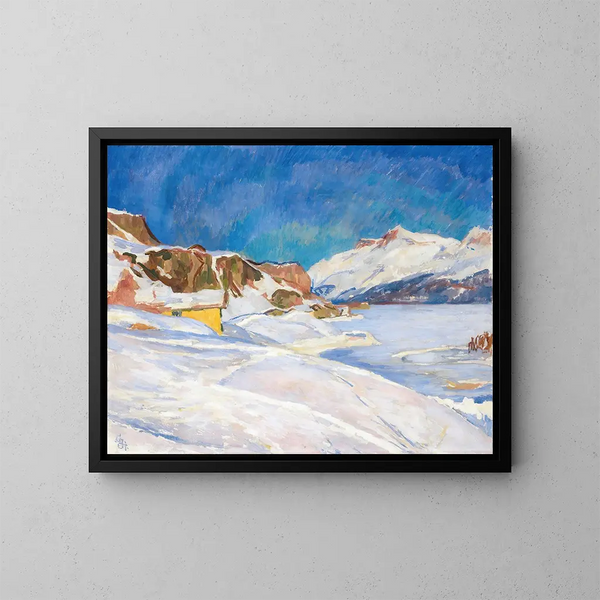 Paesaggio invernale vicino a Capolago - Giovanni Giacometti — quadro incorniciato alla parete