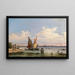 Panorama-Gemälde der Lagune mit der Insel Sant'Elena und dem Lido im Hintergrund - Giovanni Grubacs — gerahmtes Bild an der Wand