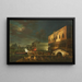 Venice, a celebration on the Piazzetta at night - Giovanni Grubacs — framed artwork on a wall