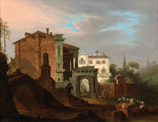 Giovanni Migliara - Venetian Capricci with Villa and Arch.webp