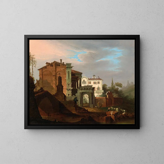 Giovanni Migliara - Venetian Capricci with Villa and Arch.webp