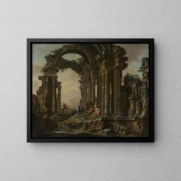 Rovine romane - Giovanni Paolo Panini — quadro incorniciato alla parete