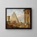 Rovine con una donna che predica - Giovanni Paolo Panini — quadro incorniciato alla parete