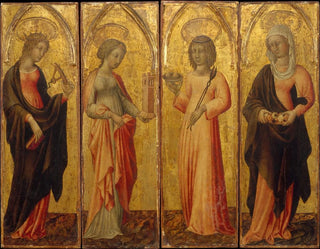 Giovanni di Paolo - Saints Catherine of Alexandria Barbara Agatha and Margaret.webp