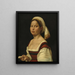 Portrait einer jungen Frau - Giuliano Bugiardini — gerahmtes Bild an der Wand