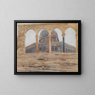 Giulio Aristide Sartorio - Jerusalem a View of the Mosque of Omar with the Dome of the Rock.webp