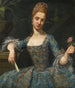 Portrait einer Dame in einem reich bestickten blauen Kleid - Giuseppe Baldrighi — Ansicht des Kunstwerks
