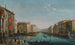 Venice painting, view of the Grand Canal from Palazzo Balbi towards the Rialto Bridge with a regatta - Giuseppe Bernardino Bison — artwork view