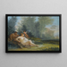 Venere e Cupido con un satiro in un paesaggio classico - Giuseppe Bernardino Bison — quadro incorniciato alla parete