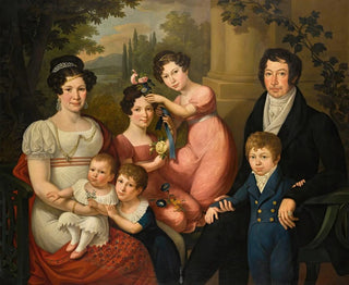 Giuseppe Cammarano - Family portrait believed to be the BorboneSpagna family Maria Isabella with her husband francis i of the two sicilies with their children.webp