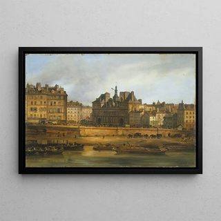 Giuseppe Canella - LHtel de Ville et la place de Grve vus de lIle de la Cit.webp