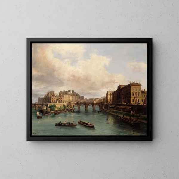 L'île de la Cité e il quai Conti visti dal ponte delle Arti - Giuseppe Canella — quadro incorniciato alla parete