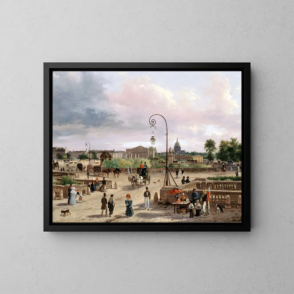 La place Louis XVI, place de la Concorde nel 1829 - Giuseppe Canella — quadro incorniciato alla parete