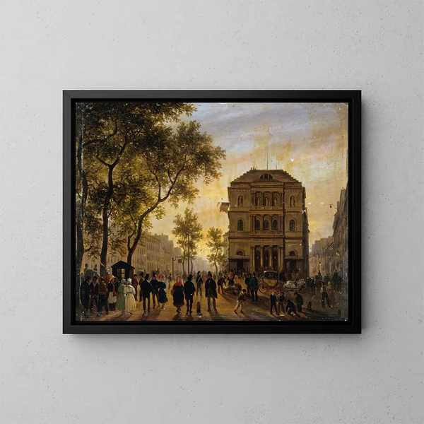 Il Teatro dell'Ambigu-Comique e il boulevard Saint-Martin - Giuseppe Canella — quadro incorniciato alla parete