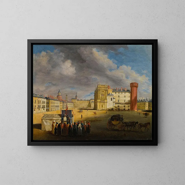 Torino, vista della Piazzetta Reale - Giuseppe Canella — quadro incorniciato alla parete