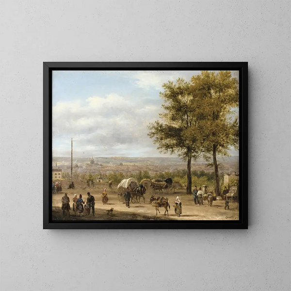Vista delle altezze di Parigi - Giuseppe Canella — quadro incorniciato alla parete