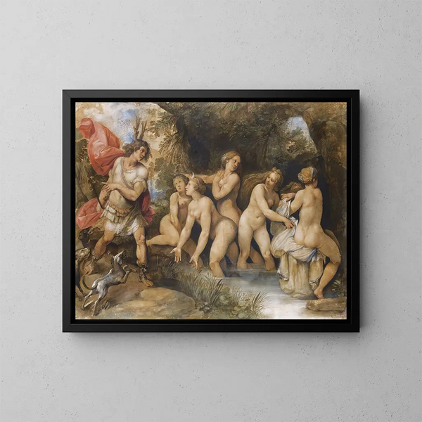 Diane e Atteone - Giuseppe Cesari — quadro incorniciato alla parete