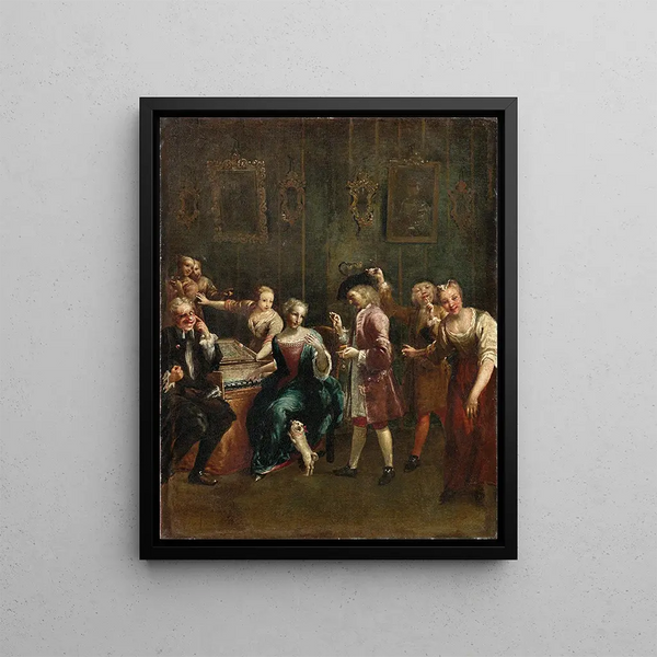 Giuseppe Maria Crespi - Singer At The Spinet With Admirers.webp