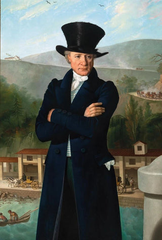 Giuseppe Tominz - Portrait of shipping Agent Paolo Preinitsch Rosegg 17621840 Trieste in the Harbour of Trieste.webp