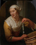 Frau, die Heringe verkauft - Godfried Schalcken — Ansicht des Kunstwerks
