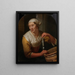 Frau, die Heringe verkauft - Godfried Schalcken — gerahmtes Bild an der Wand