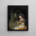 Frau flechtet einen Blumenkranz - Godfried Schalcken — gerahmtes Bild an der Wand