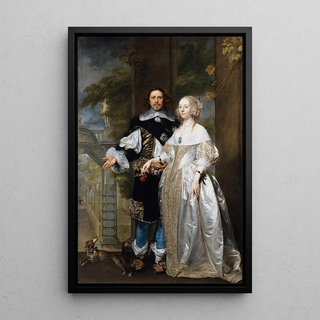 Gonzales Coques - Portrait of a Married Couple in the Park.webp