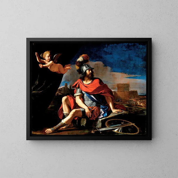 Marte con Cupido - Guercino — quadro incorniciato alla parete