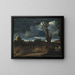 Landschaft bei Mondschein - Guercino — gerahmtes Bild an der Wand