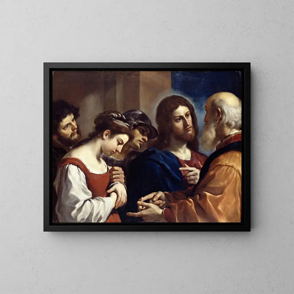 La femme adultère - Guercino — quadro incorniciato alla parete