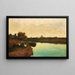 Venice a girl with geese on the banks of the Sile River - Guglielmo Ciardi — framed artwork on a wall