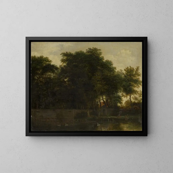 See der Schwäne in einem Park - Guillam Dubois — gerahmtes Bild an der Wand