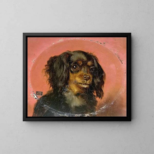 Portrait eines Welpen - Guillaume Anne van der Brugghen — gerahmtes Bild an der Wand