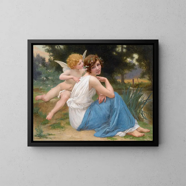 Cupidon und Psyche - Guillaume Seignac — gerahmtes Bild an der Wand