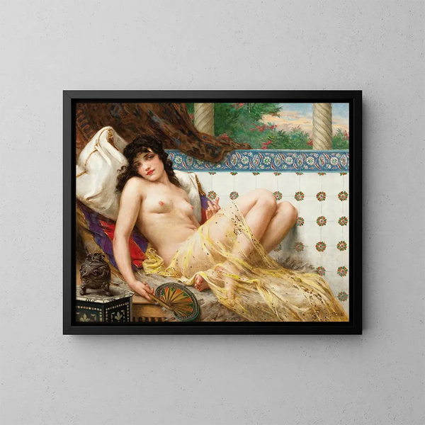 Odalisque au éventail - Guillaume Seignac — gerahmtes Bild an der Wand