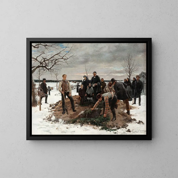 Ein Begräbnis in Alsike - Gustaf Cederström — gerahmtes Bild an der Wand