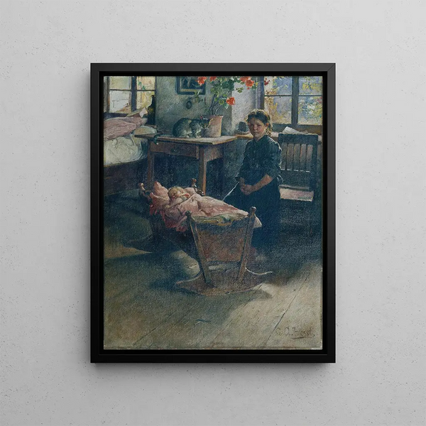 Gustav August Hessl - An der Wiege.webp