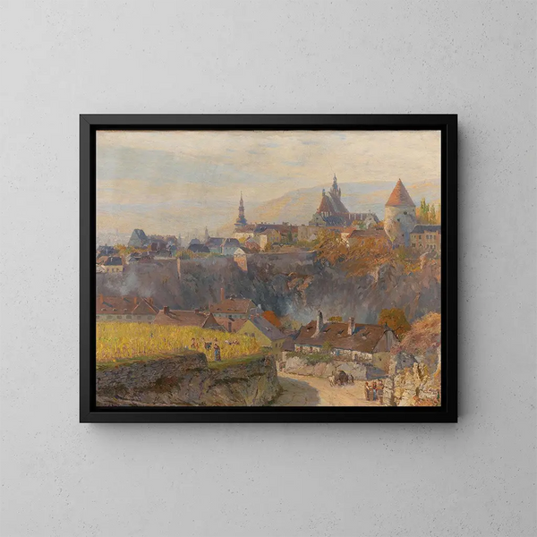 Ansicht von Krems in der Wachau - Gustav Bamberger — gerahmtes Bild an der Wand