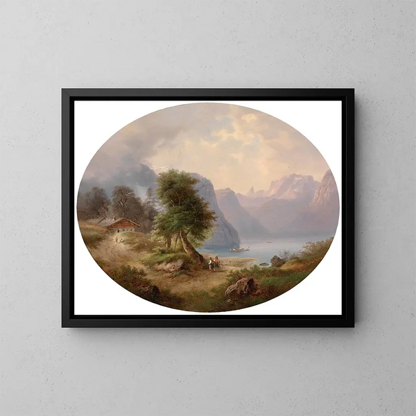Partie du Salzkammergut - Gustav Barbarini — gerahmtes Bild an der Wand