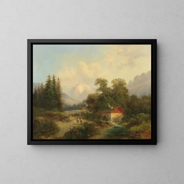 Vue du Breite Riss Puchberg dans la région du Schneeberg - Gustav Barbarini — gerahmtes Bild an der Wand