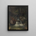Interior of the Forest with Waterfall - Gustav Friedrich Papperitz — framed artwork on a wall