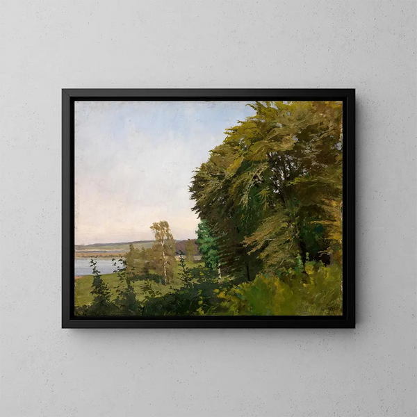 Landschaft von Schleswig-Holstein - Gustav Kampmann — gerahmtes Bild an der Wand