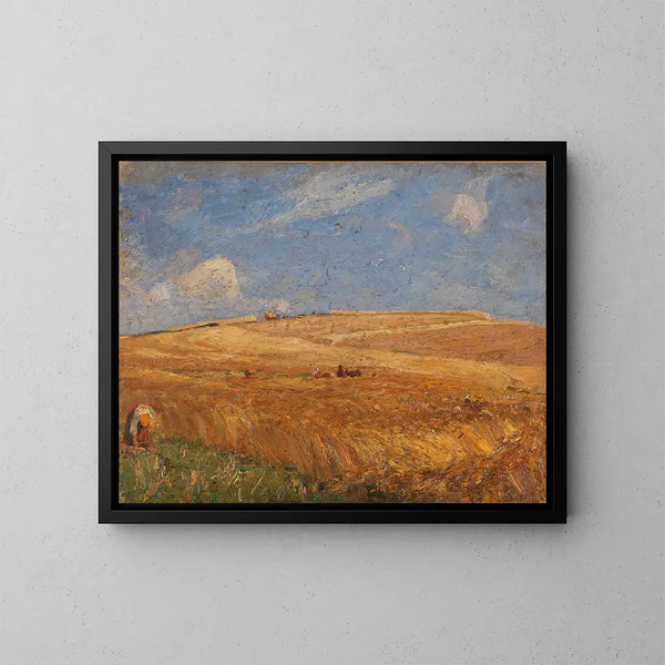 Landschaft mit Weizenfeld - Gustav Kampmann — gerahmtes Bild an der Wand