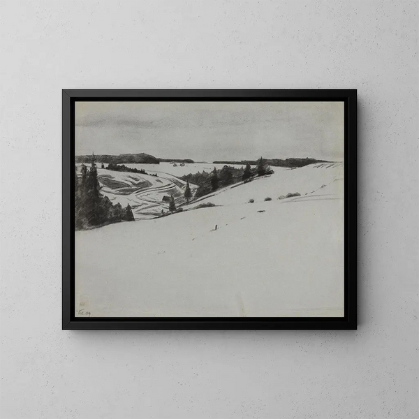 Schneelandschaft bei Königsfeld - Gustav Kampmann — gerahmtes Bild an der Wand